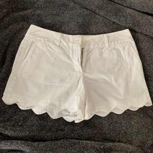 LOFT White Scalloped Shorts